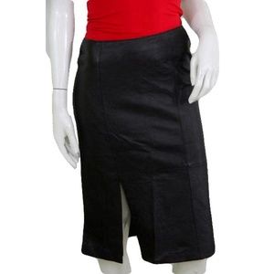 III State Brown Leather Skirt Size 6